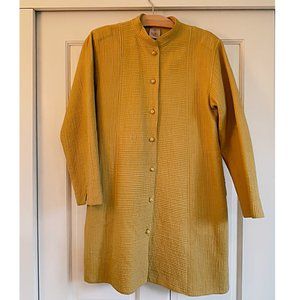 Naijika Long Quilted Silk Jacket with Monkey Knot buttons Size M